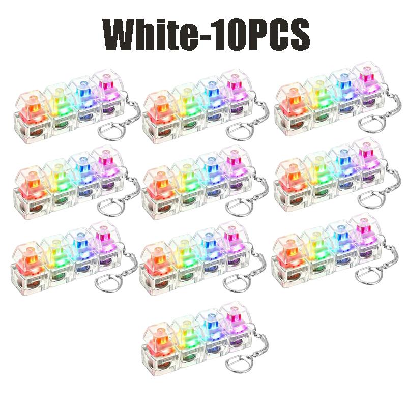 Led Light-Up Keychain Keyboard Clickable Button Fidget Toy For Stress Anxiety Relief Portable Desk Accessory Office Decor Gift