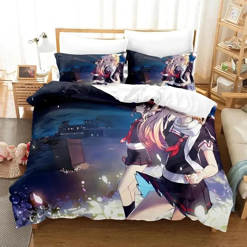 Anime Kantai Collection Bettwäscheset Jungen Mädchen Einzel- Doppelgröße Bettbezug Kissenbezug Bett Jungen Erwachsene Mode Heimtextil