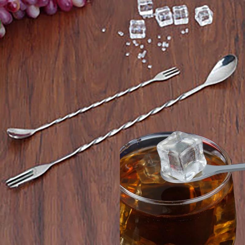Stainless Steel 304 Spiral Cocktail Stir Spoons Bartender Muddlers for Whisky Drinks Mixing Bar Essential Tool