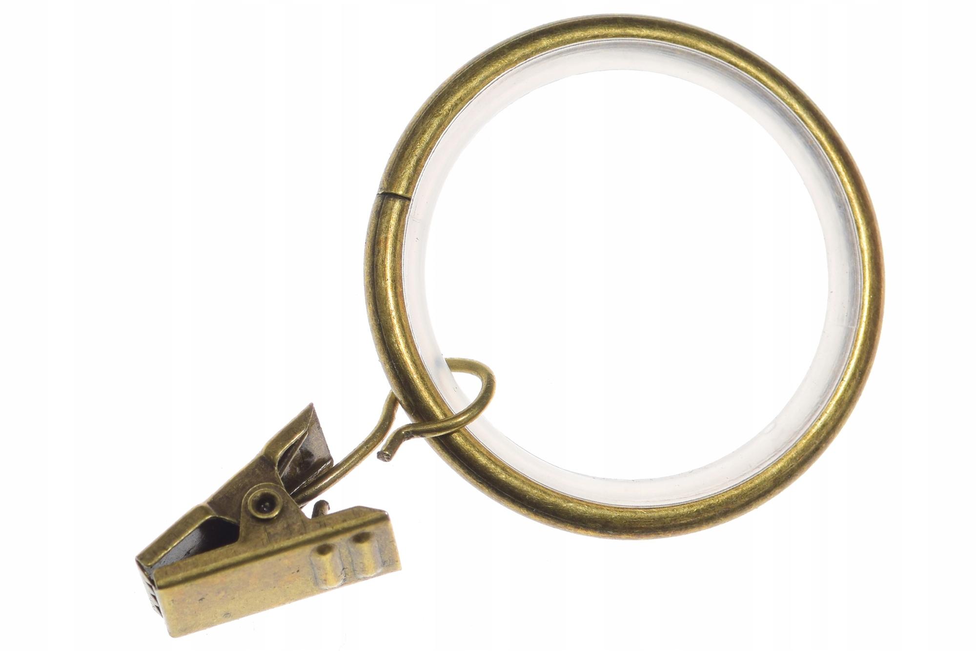 Stille ringen met clip, diameter 37 mm, Antiek Metalen Gordijnroedes, 20 stuks.