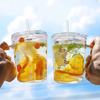 Children's Cartoon Glass Straw Water Cup with Handle