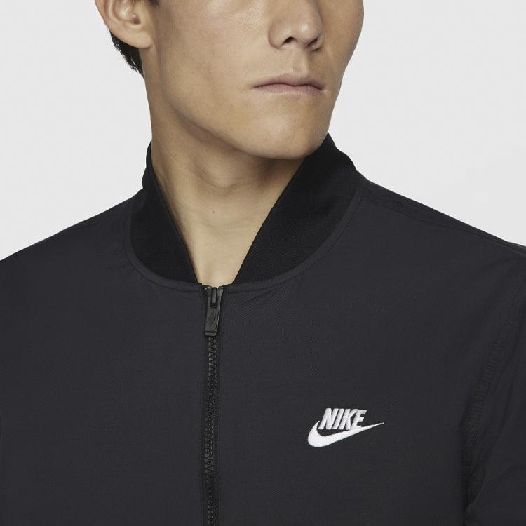 New Nike Logo Stand Collar Long Sleeves Jacket Black DM6822-010