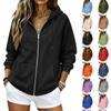 Women's Casual Zip-Up Hoodie Sweatshirt with Pockets