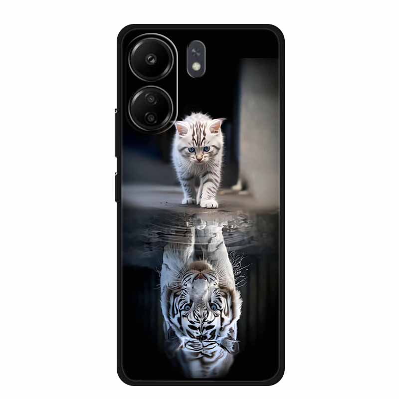 Phone Cases for Redmi 13C 13R Soft Silicone TPU Cover for Xiaomi Redmi13 C R Animal Wolf Funda Vividly Lion Tiger Capa 13 C R