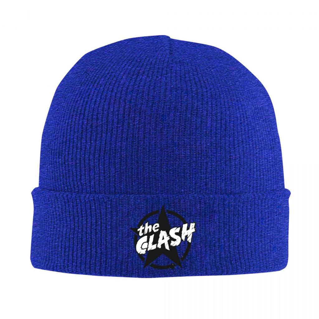 Rock Band Clash Logo Warm Knitted Cap Winter Knit Bonnet Hat Skullies Beanies Hip Hop Caps for Unisex