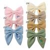 Flower Embroidery Bow Hair Clip Sweet Princess Girls Hair Clips Handmade Ribbon Bangs Hairpin Cute Bowknot Barrettes Headwear