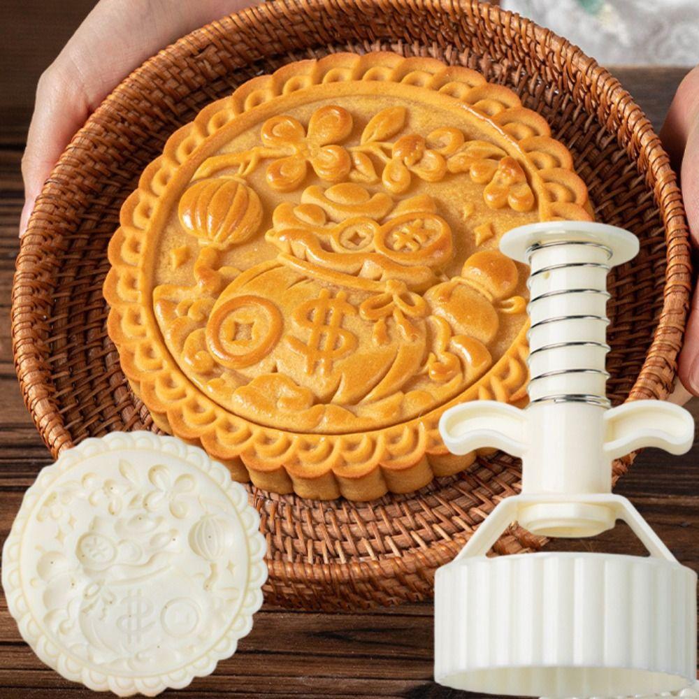 300/500 G Cantonese Large Moon Cake Mold Hand Press Pastry Mold Cookie Stamp Easy To Demold