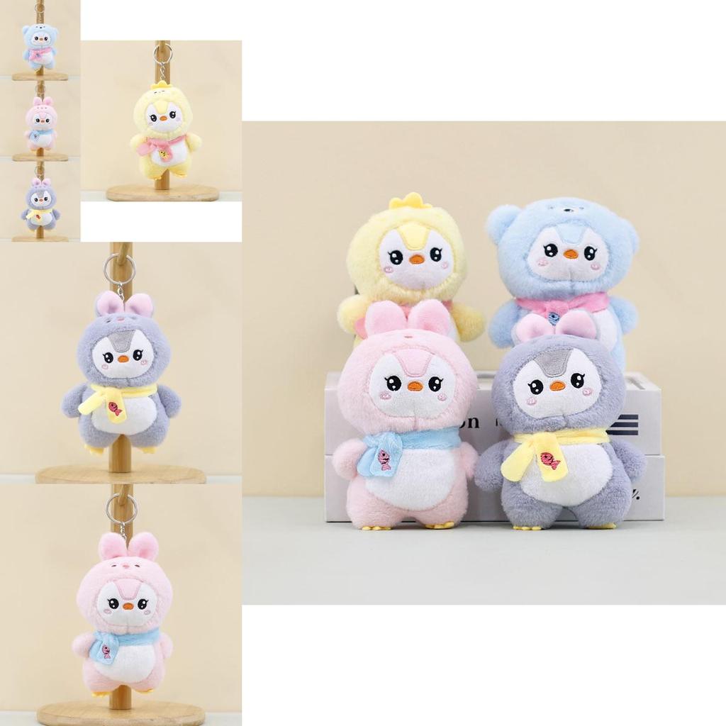 Chaveiro de Pelúcia Pinguim de Desenho Animado Adorável Coelho Urso Animal Brinquedo Ornamento