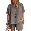 HNXC Spring and Summer Collection: A Stylish and Elegant Two-piece Set with Loose Short Sleeves and Shorts