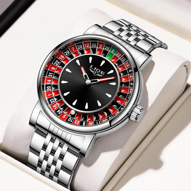 Luxus Herrenuhren Roulette Spiel Zifferblatt Mode Herrenuhr Wasserdicht Leuchtende Quarz Armbanduhren
