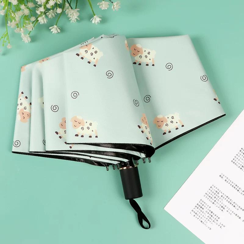 Women's Foldable Umbrella for Both Sunny and Rainy Weather, Sweet and Cute, Fresh and Simple, Student Sunshade, Sun Protection, Uv Protection, Sun