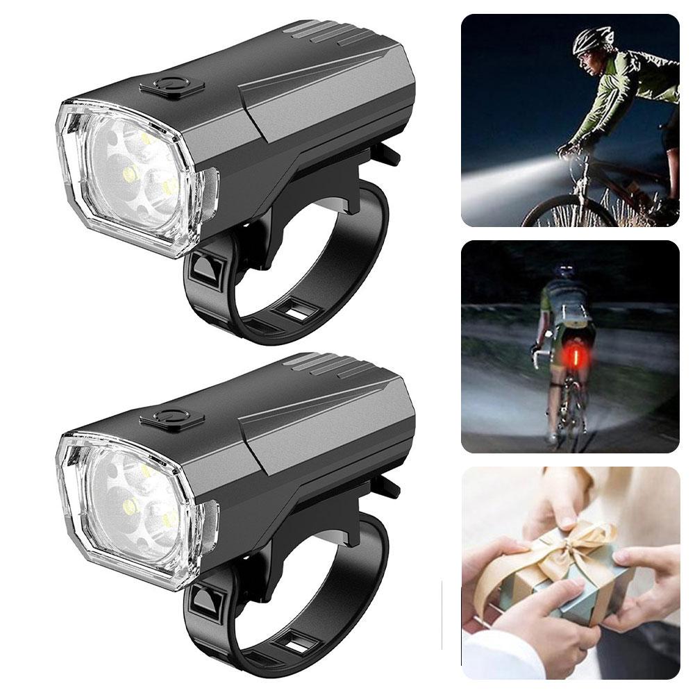 LED Bicycle Front Light Bike Flashlight Waterproof Bike Safety Lamp Rechargeable Bicycle Headlight Cycling Accessories