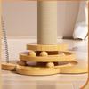 40/46cm Pet Cat Toy Solid Wood Cat Turntable Funny Cat Stick  Balls Durable Sisal Scratching Board Cat Supplies Cat Grab Column