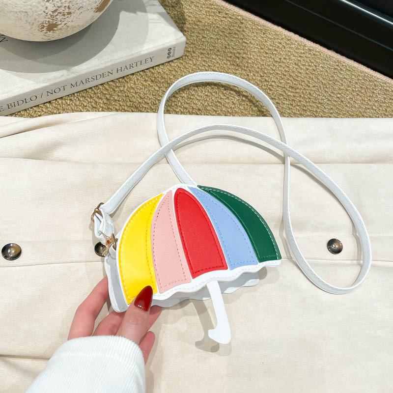 Rainbow Umbrella Bag With Pu Material For Street Style Daily Use