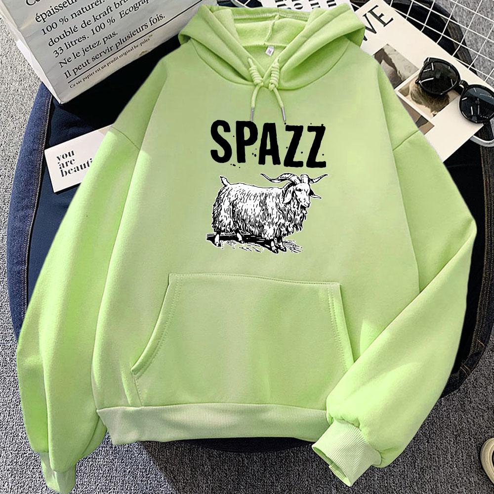 Hip Hop Rock Band SPAZZ Hoodies Winter Fleece Clothes for Women Sudaderas Para Mujer Graphic Pullovers Casual Unisex Sweatshirts