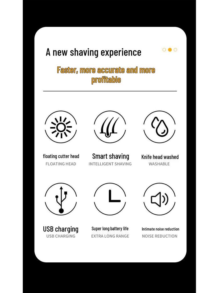 Germany 4D Electric Shaver: Rechargeable, Washable, Three-Blade Men's Razor and Smart Beard Trimmer with Floating Heads.