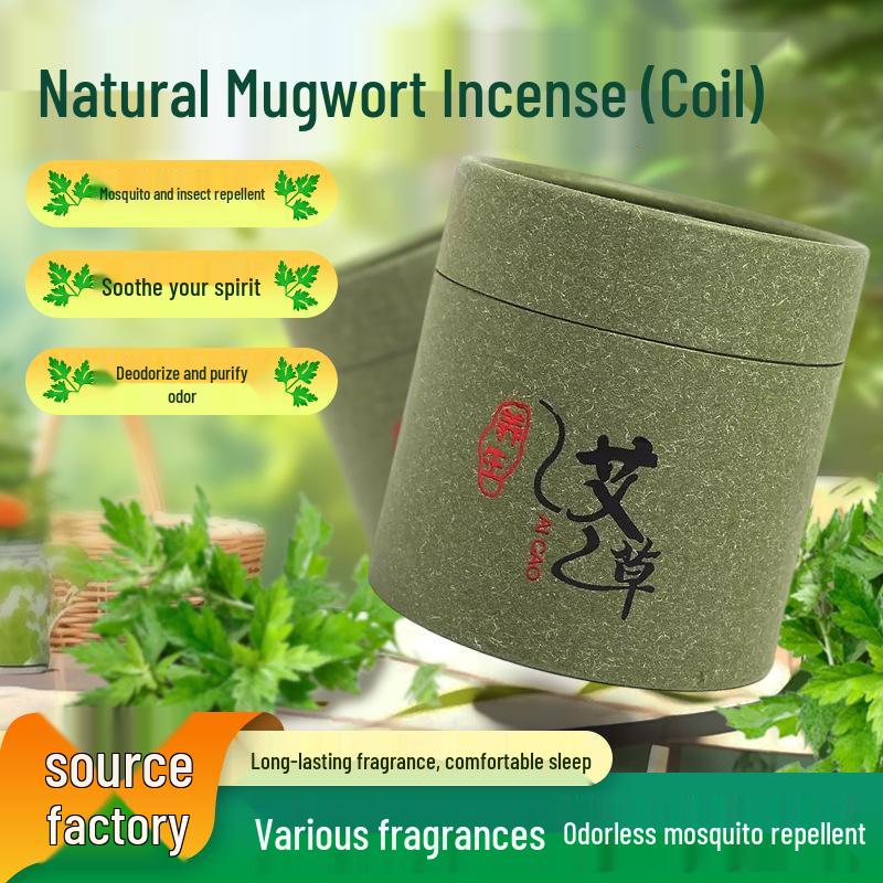 Mugwort Coil Incense - Natural Indoor Air Freshener for Home and Bathroom