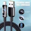 240W Nylon Cable USB Type C Super Fast Charging Cable For Samsung Huawei Honor LED Digital Display Fast Charger Data Cord
