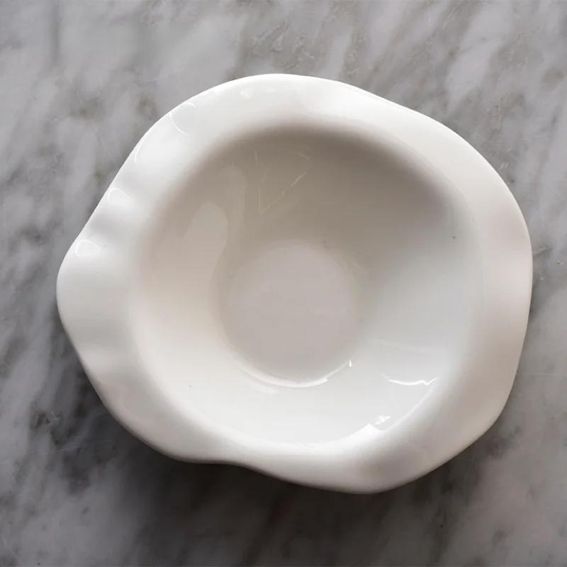 Ultra-thin Bone China Dinner Plate White Irregular Ceramic Plate Sauce Dish Snack Tray Dessert Bowl Serving Plates Cake Pan