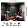A Polyester Fiber Blood-soaked Hospital Horror Zombie-themed Banner, Suitable for Live Broadcasts, Birthdays, DJH