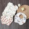 Floral Feeding Bib Baby Burp Cloth Bib for 0-18Month Infant Gender Neutral Gauze Cotton Teether Drooling Bib for Newborn
