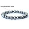 Minimalist 4/6/8/10/12mm Natual Hematite Stone Bracelet For Men Meditation Healing Braclet Black Round Strand Braslet Pulseria