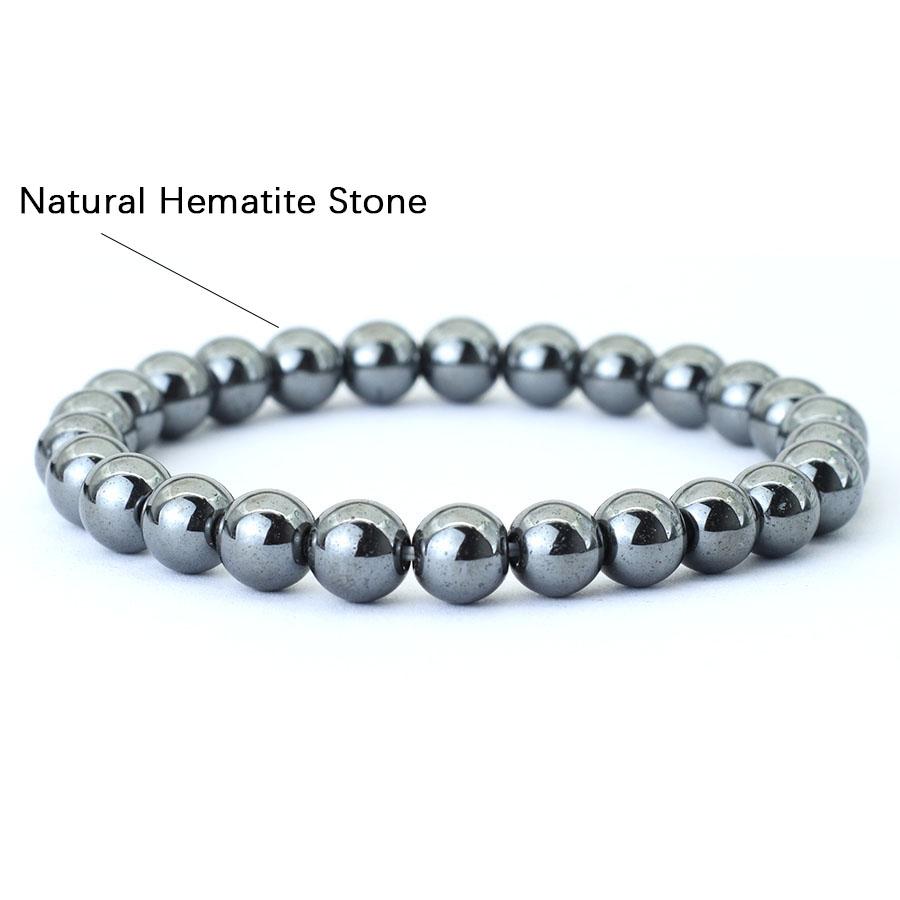 Minimalist 4/6/8/10/12mm Natual Hematite Stone Bracelet For Men Meditation Healing Braclet Black Round Strand Braslet Pulseria