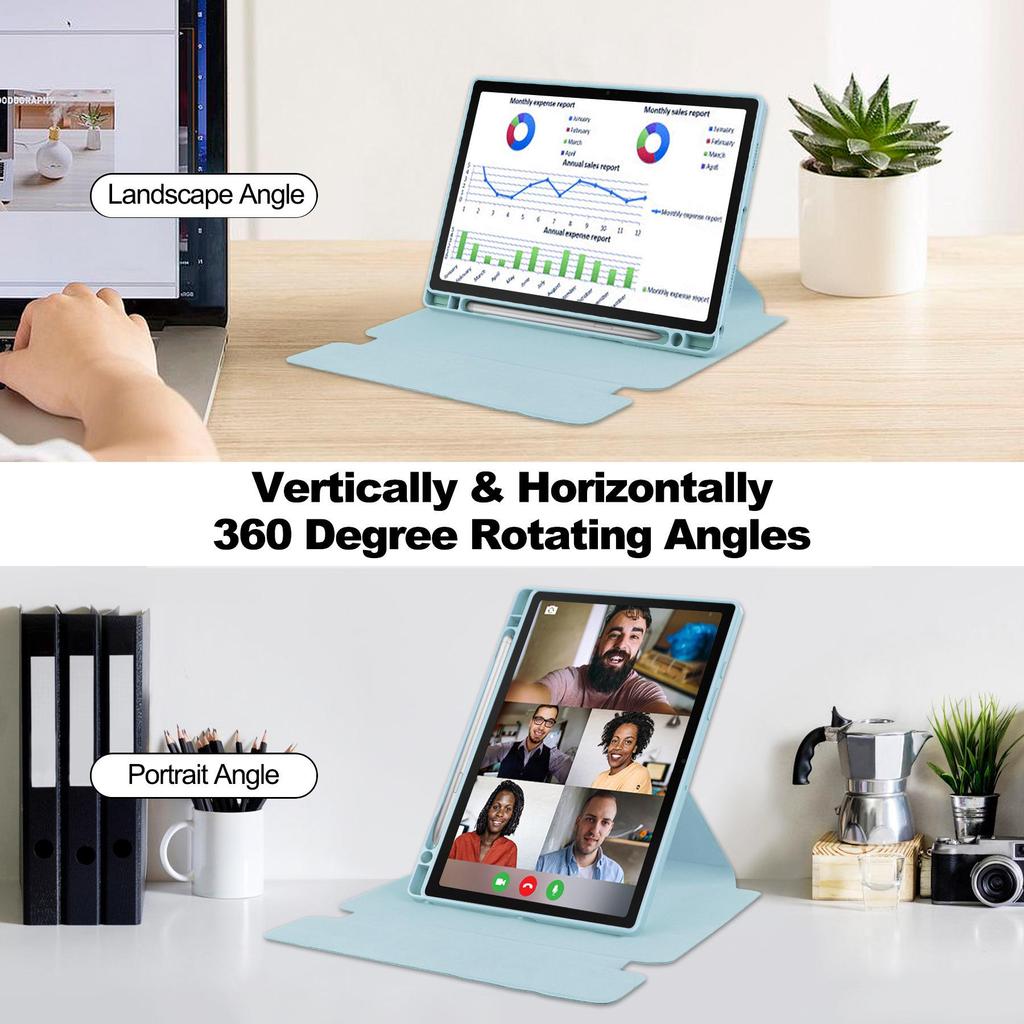 Compatible with Samsung Tab S10 Ultra: 360° Rotating Bluetooth Keyboard Protective Case.