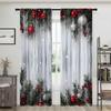 2 Pieces, Christmas Ball Wooden Background Curtains -30% Blackout - Suitable for Living Room, Bedroom, Kitchen, Home Decoration