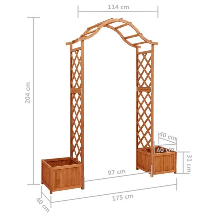 VidaXL Garden Pergola with Planter Solid Pine Wood