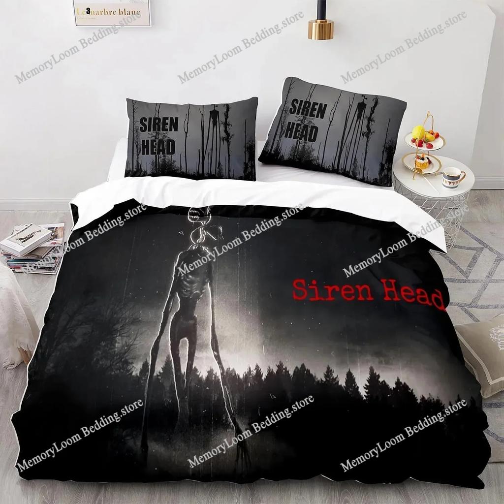 Set Biancheria da Letto Stampa 3D Siren Head Singolo Gemello Matrimoniale Queen King Size Set Letto per Camera da Letto Adulti Bambini Copripiumino