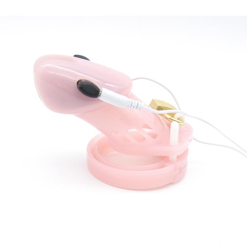 Electro Shock Male Chastity Cage Restraint Locking Ring Belt E-Stim Device  Penis Stimulation Sex Toy for Men Adult Sex Game
