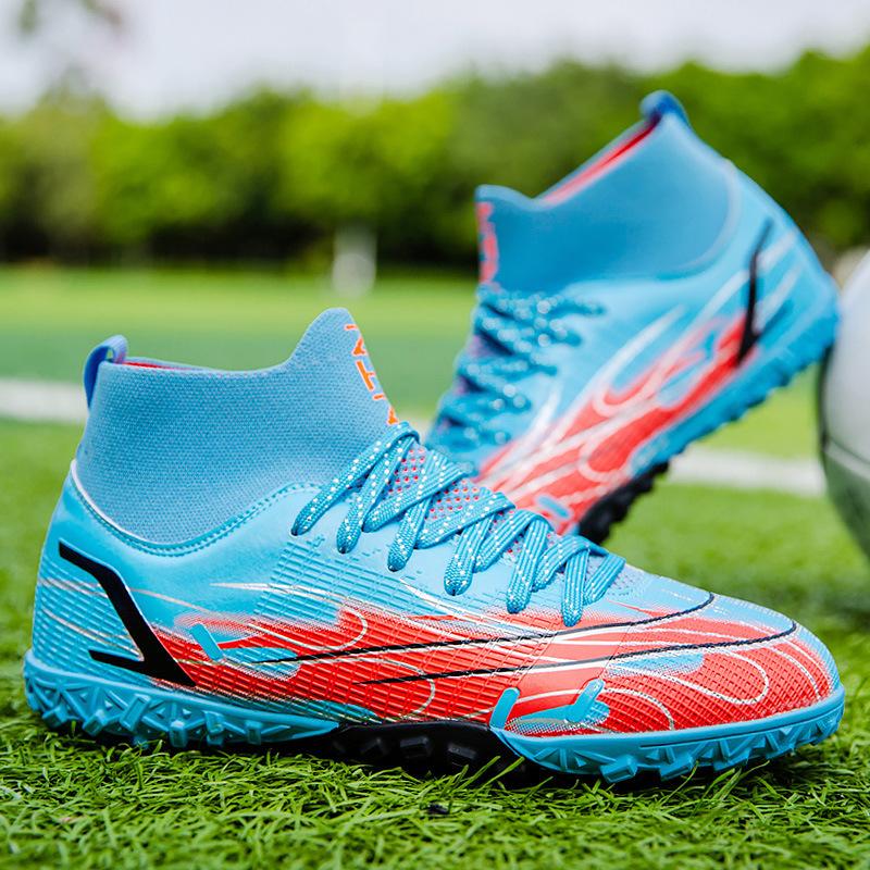 Football Shoes Fly-woven Socks Mouth Tf Broken Nails Artificial Turf Training Long Nails Competition Shoes Parent-child