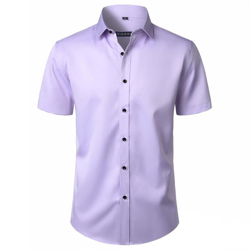 Men's Solid Color Slim Fit Long Sleeve Plus Size Shirt