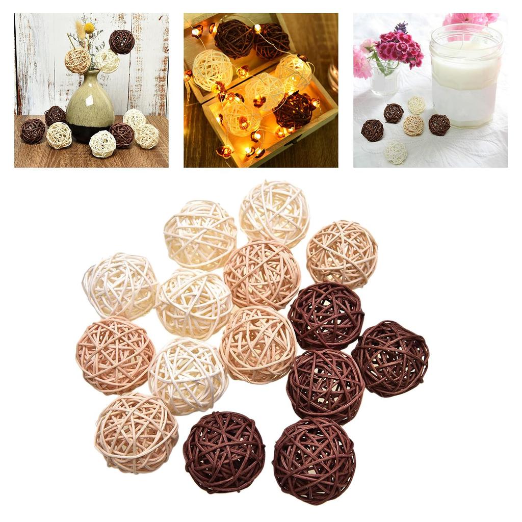 Wicker Rattan Balls Decorative Ball Decor Ornament Home Decoration Craft DIY