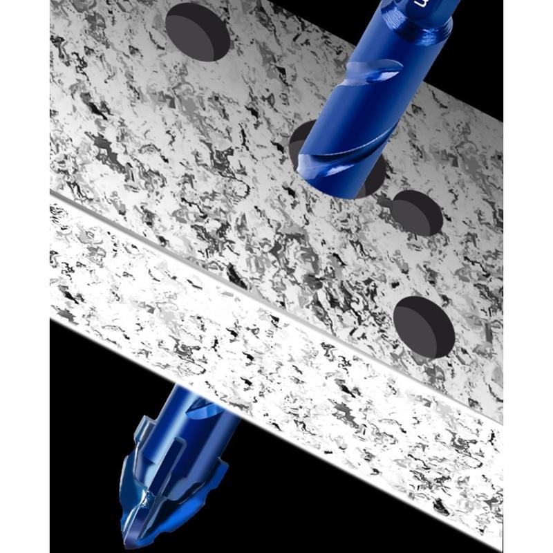 Serrated Drill with Misaligned Alloy Triangular Drill Wear-Resistant Easy to Drill Holes for Ceramic Tiles