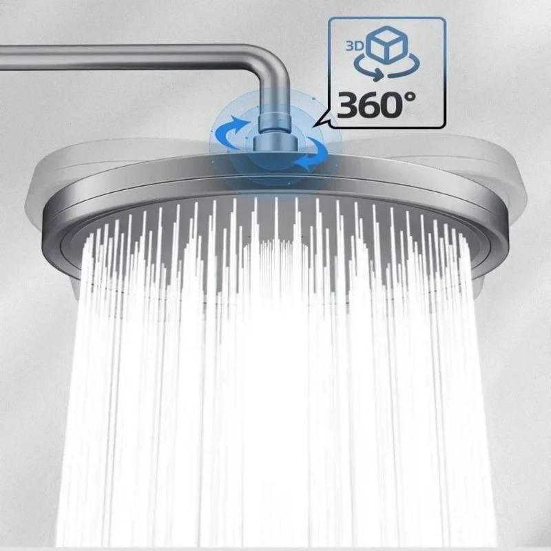 New 6 Modes Large Flow Supercharge Rainfall Shower Head 230mm Round High Pressure Top Spray Rain Showerhead Bathroom Accessories
