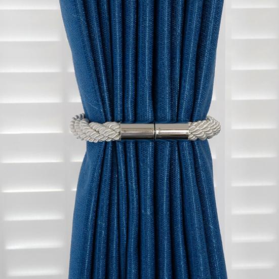 Strong Magnetic Curtain Tieback, Decorative Modern Rope Tie Back Buckle for Drapes, Window Curtain Holdback for Home Bedroom Office