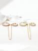 Minimalpiercing 14K Cubic Ring Layered Piercing Earrings