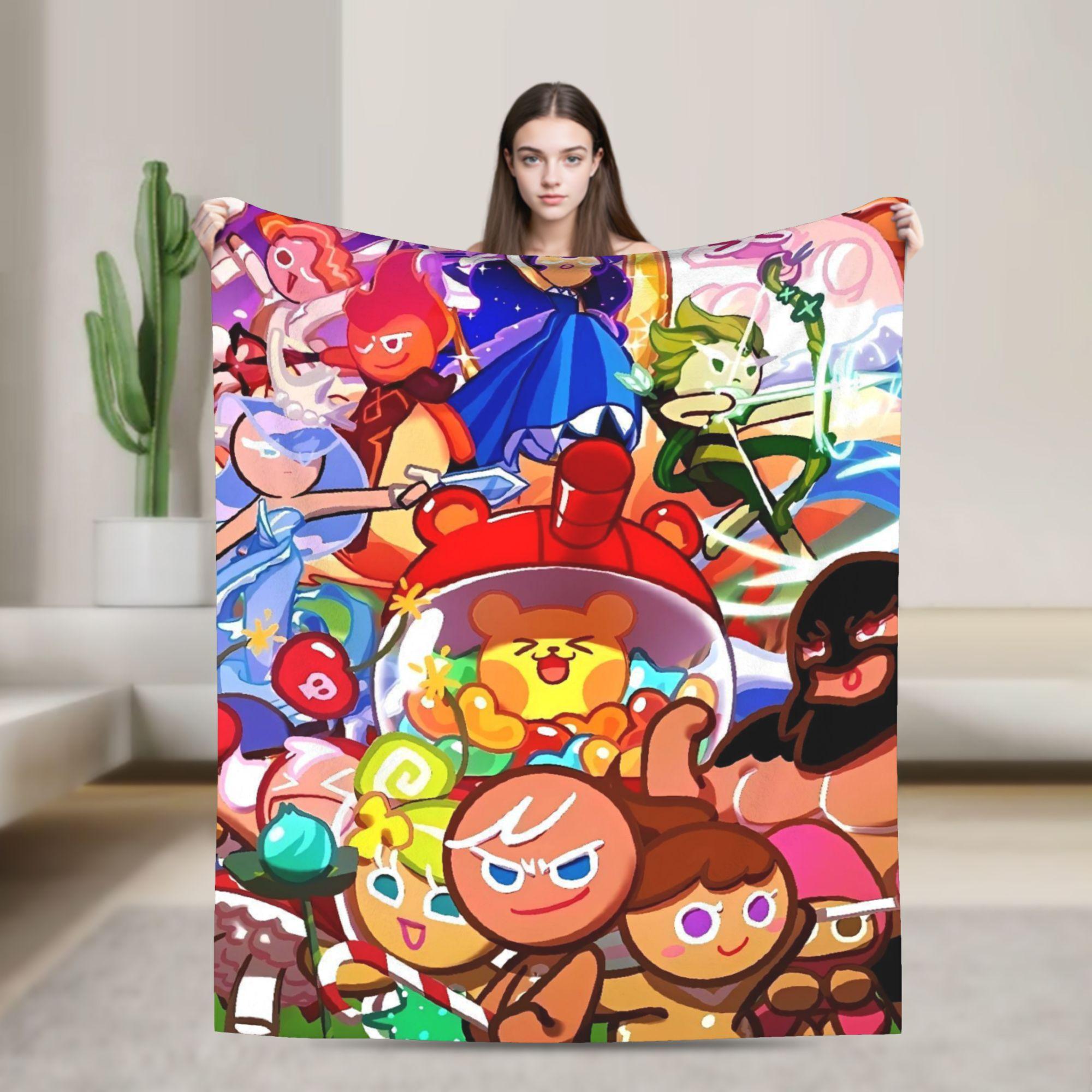 

Warm Blanket Picnic Cookie Run Kingdom Game Throw Blanket Flannel Bedspread For Couch Chair Print Sofa Bed Cover 130x150cm