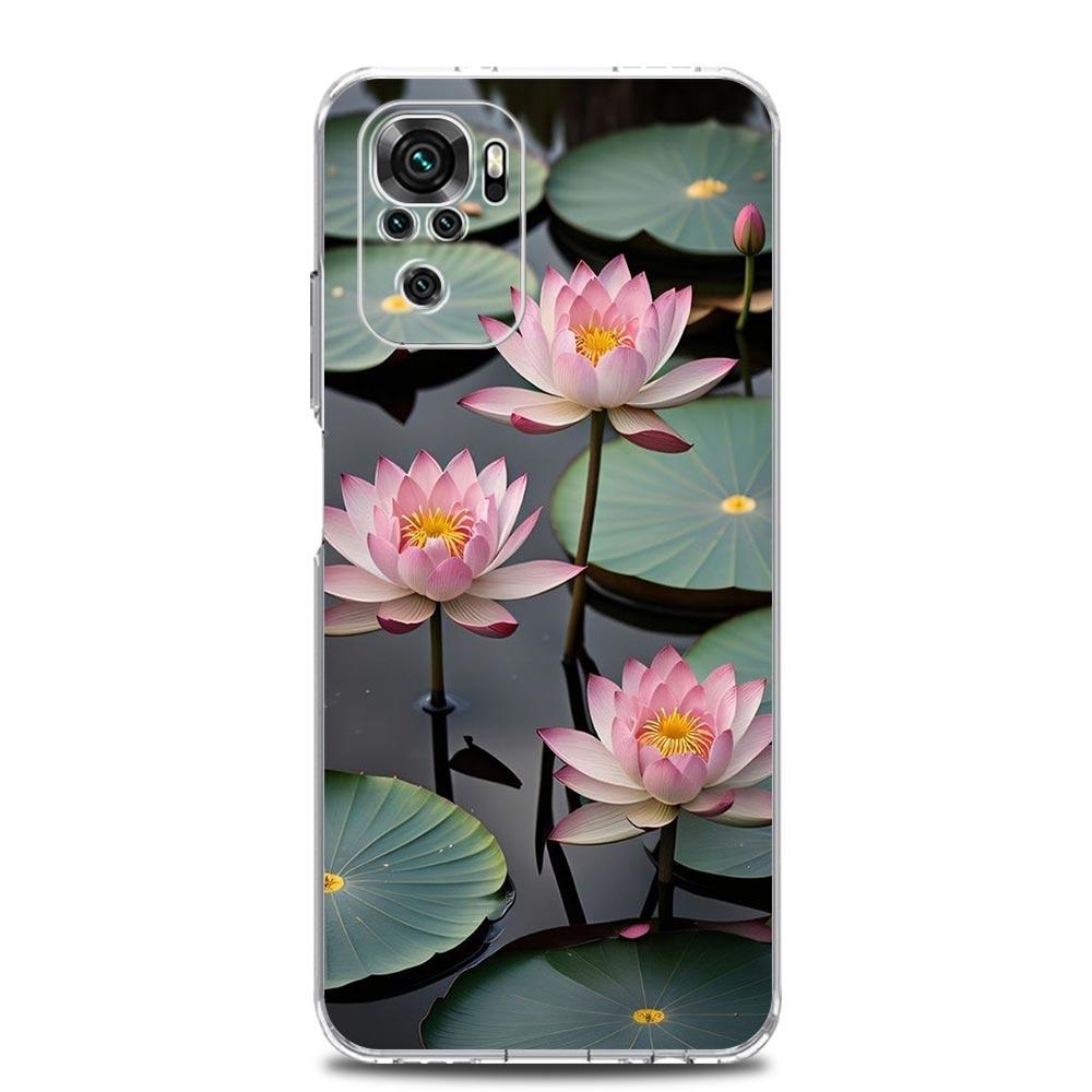 Luxury Lotus Flower Soft TPU Phone Case For Xiaomi Redmi Note 15 14 13 12 4G 10 11 Pro Plus 5G 14C 13C 12C 10C 9A Cover