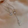 Simple Light Luxury Multi-Layer Cross Virgin Angel Round Brand Pearl Cross Collar Sweater Chain Necklace