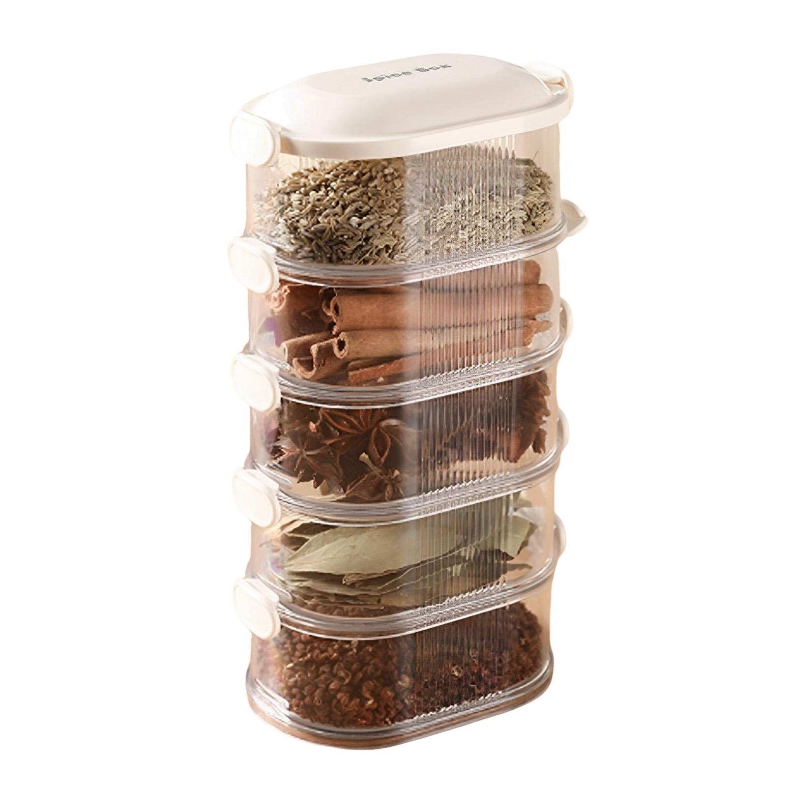 Kitchen Storage Box For Ginger Garlic Onion Spice Container Stackable Airtight Food Grade Plastic