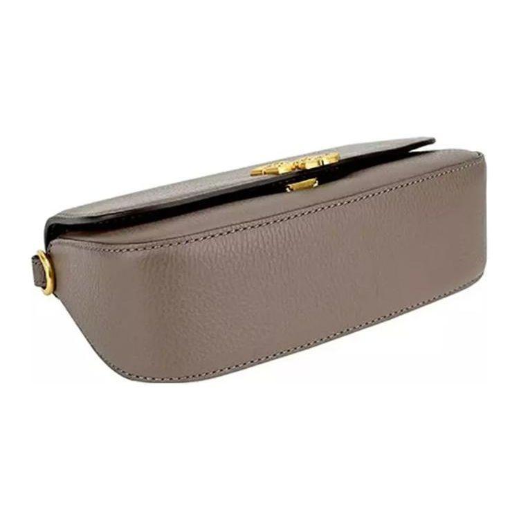 Tory Burch Britten Flap Closure Leather Tote Crossbody Shoulder Bag Small Women Bags Gray 138772-034