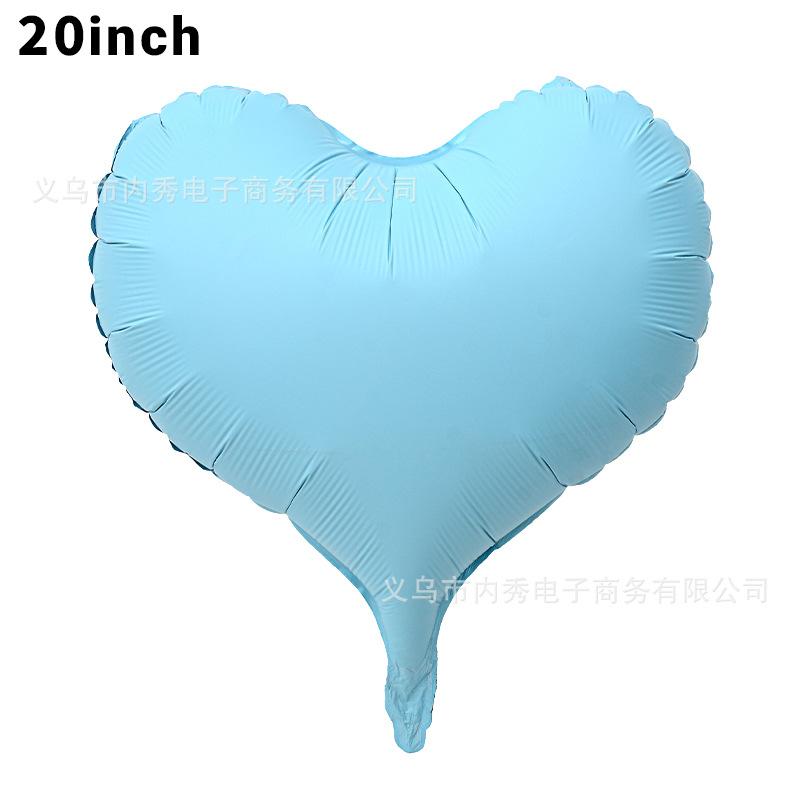 20 Inch Matte Crooked Heart Aluminum Film Balloon Candy Color Curved Love Helium Balloon Party Decoration