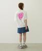 Milkfed Casual Melty Heart Foam Print Wide Short Sleeve White Tee, Women's,