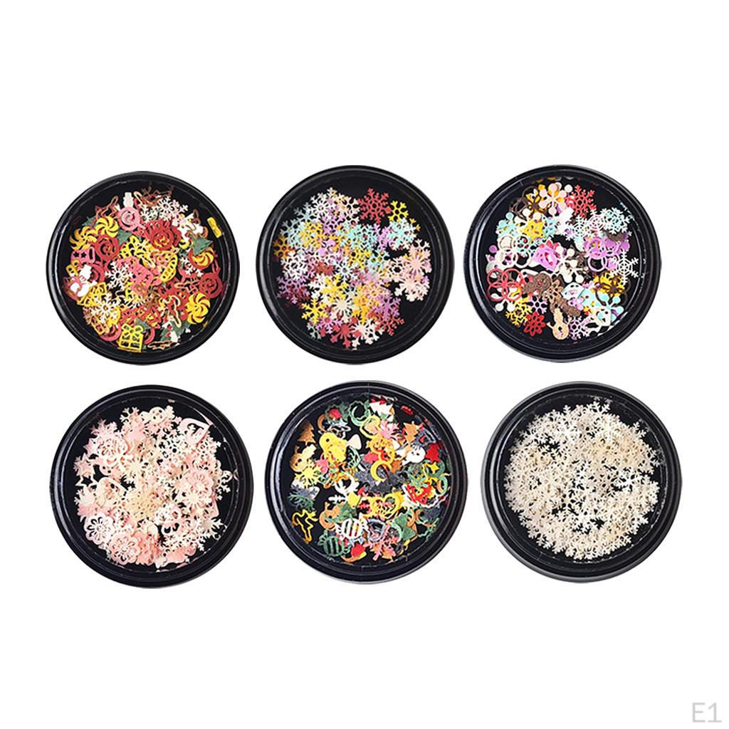 3D Snowflake Nail Metal Sequins for