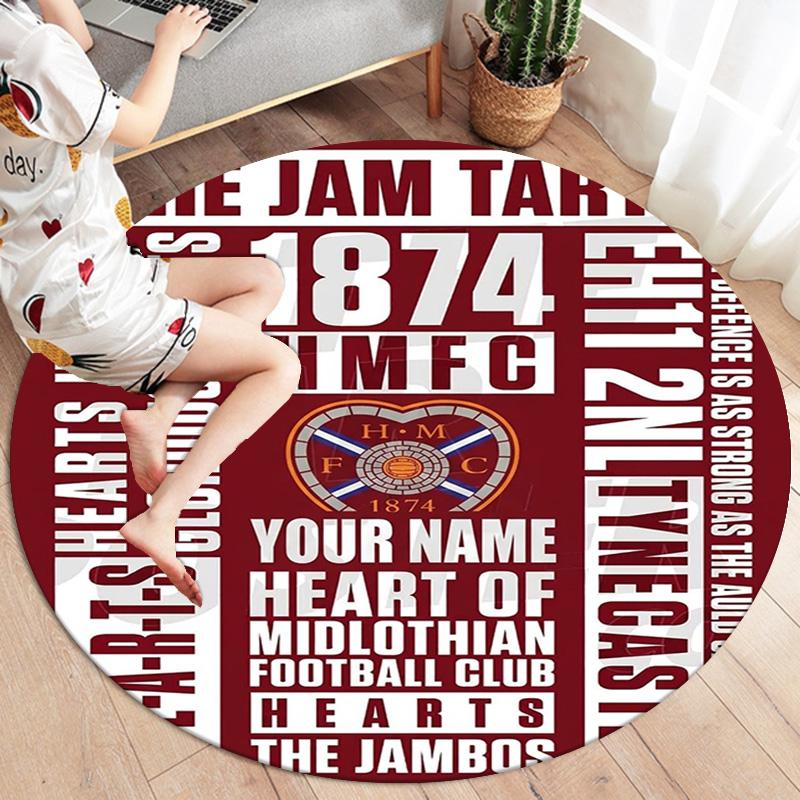 Heart Hmfc Custom Name Round Area Rug Carpet Rug For Living Room Bedroom Sofa Playroom Decor Nonslip Floor Mat