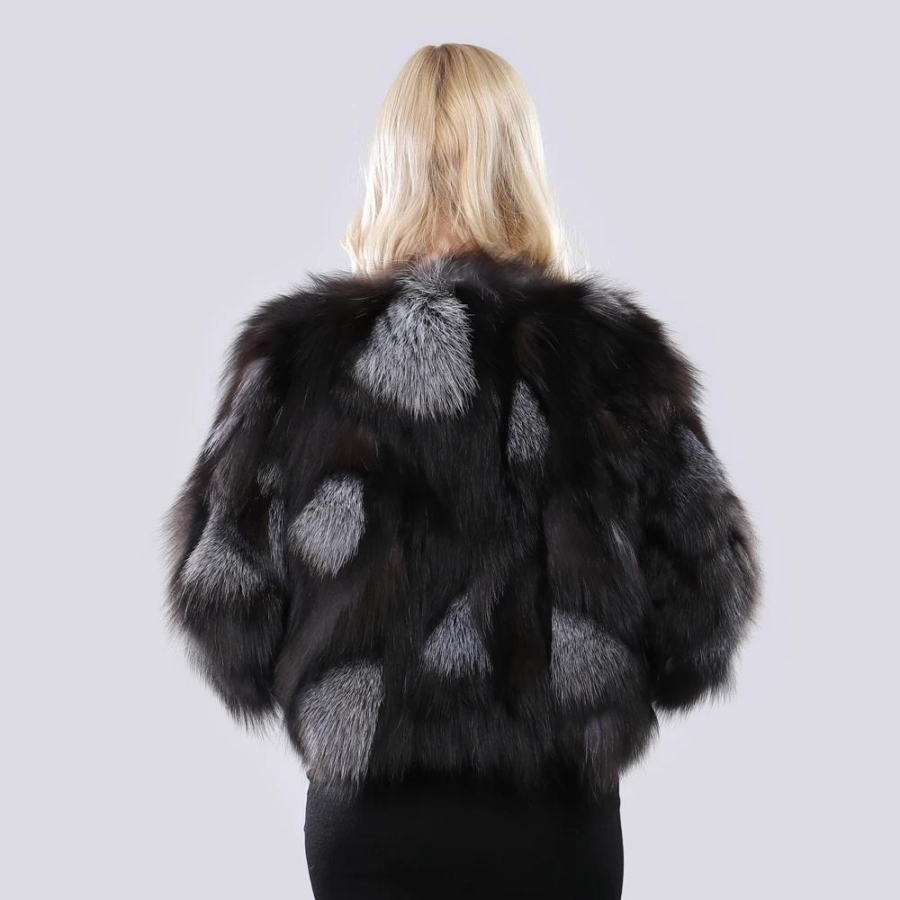 Hot Sale Women Real Silver Fox Fur Coats Winter Warm Natural Fox Fur Jackets Russian Lady Short Style Genuine Fox Fur Outerwears