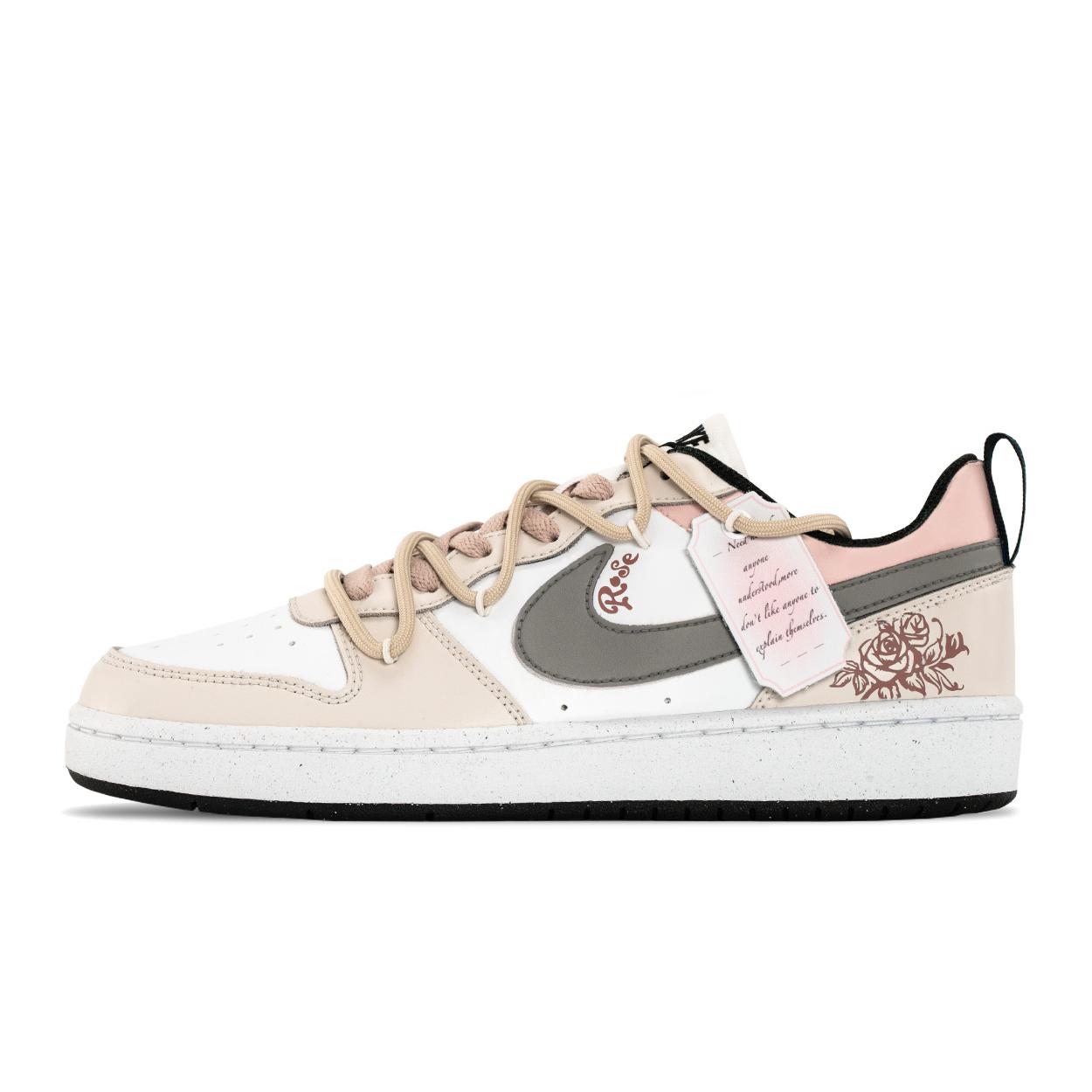 

Nike Court Borough Slip Resistant Height Increasing Low top Skateboard Shoes Women s Gray Pink BQ5448-115(TeamA-) 39